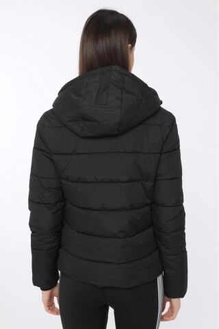 Lumberjack Apreskı Coat Siyah Kadın Kısa Kaban