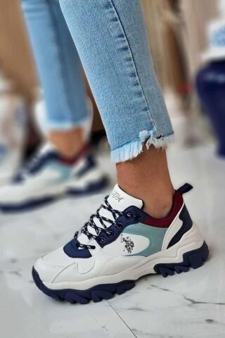 U.S. Polo Assn. US Polo TRACKY Kadın Günlük Spor Ayakkabı 101532673Beyaz/Mavi