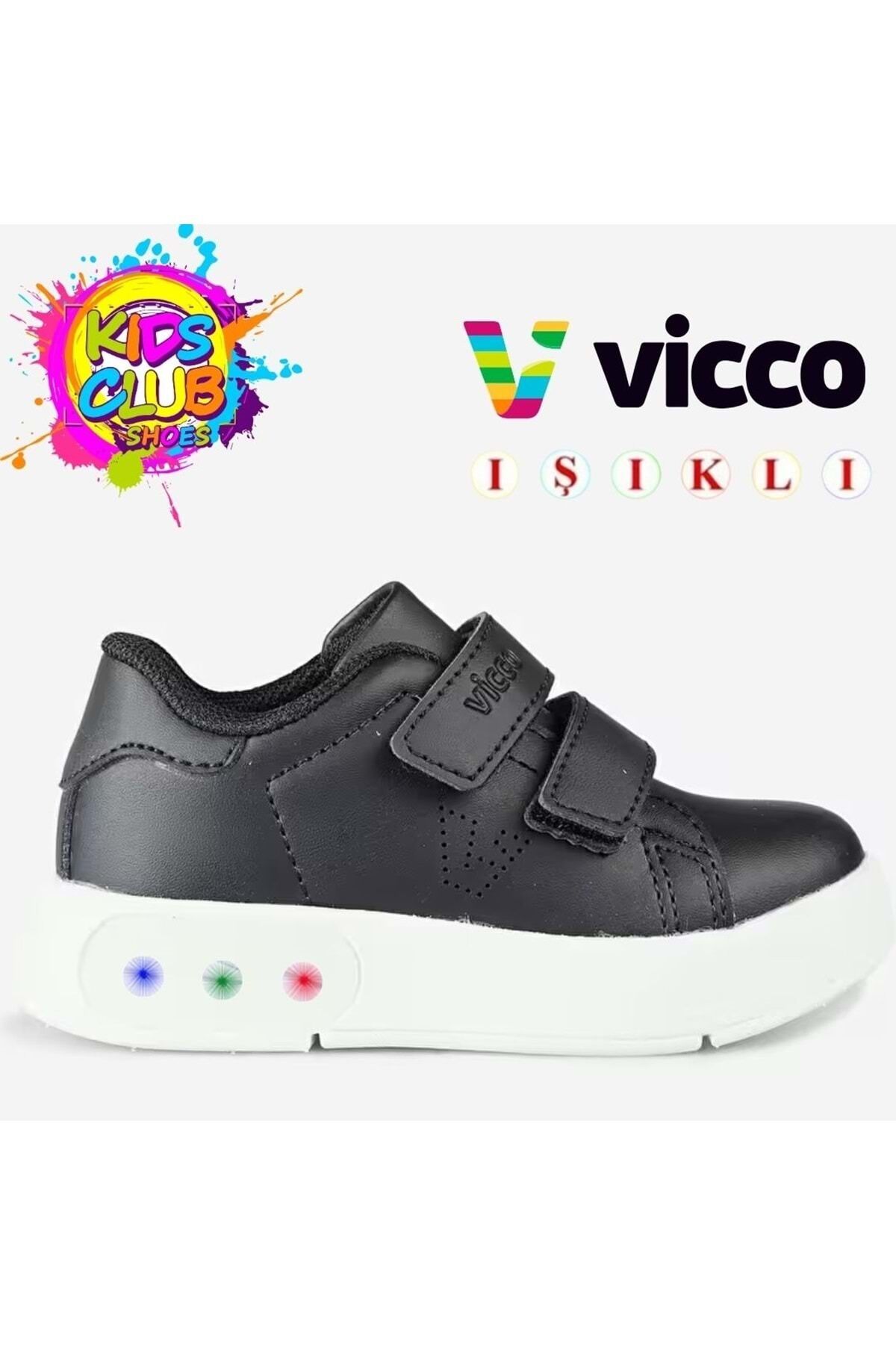 Vicco Oyo II Işıklı Ortopedik Çocuk Spor Ayakkabı SİYAH