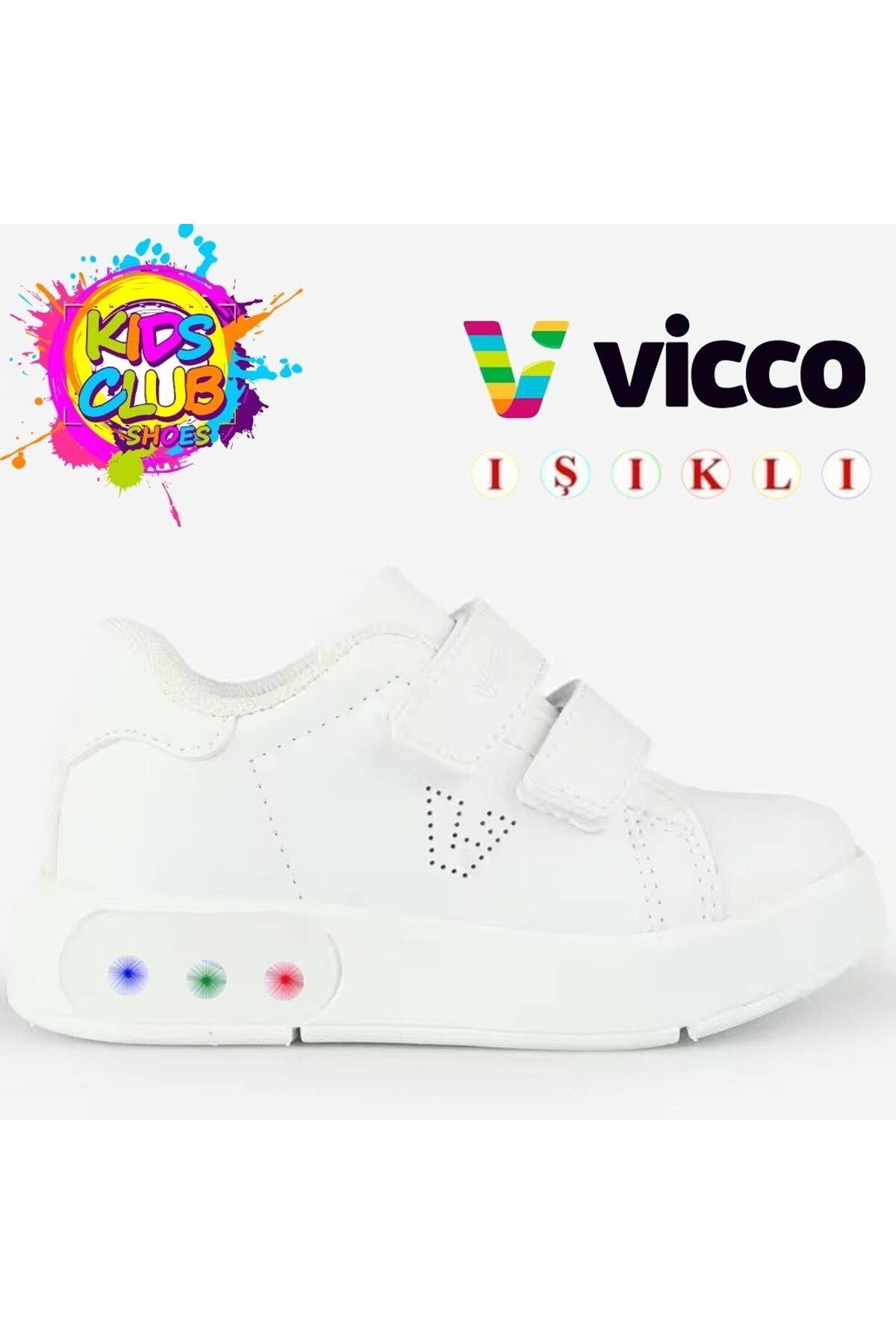 Vicco Oyo II Işıklı Ortopedik Çocuk Spor Ayakkabı BEYAZ