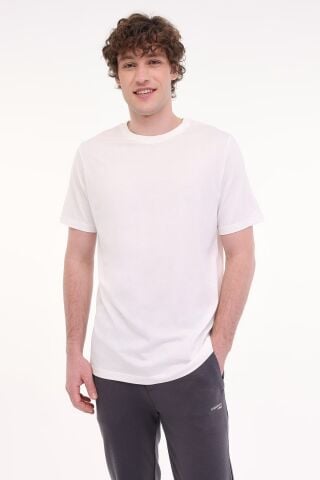 Lumberjack CT110 PM KOL ARMALI BASKISIZ 0 YAKA BASIC KISA KOL TSHIRT