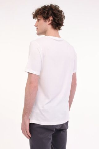 Lumberjack CT110 PM KOL ARMALI BASKISIZ 0 YAKA BASIC KISA KOL TSHIRT