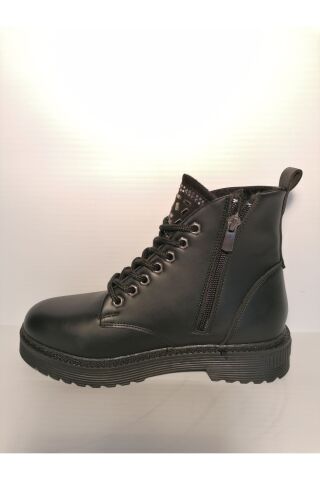 SOLMAZ Ermod Taşlı Siyah Renk Yandan Fermuarlı Bot