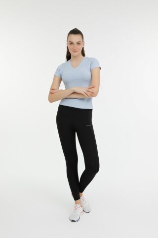 Lumberjack W-CT130 BASIC V NECK T-SH Mavi Kadın Kısa Kol T-Shirt