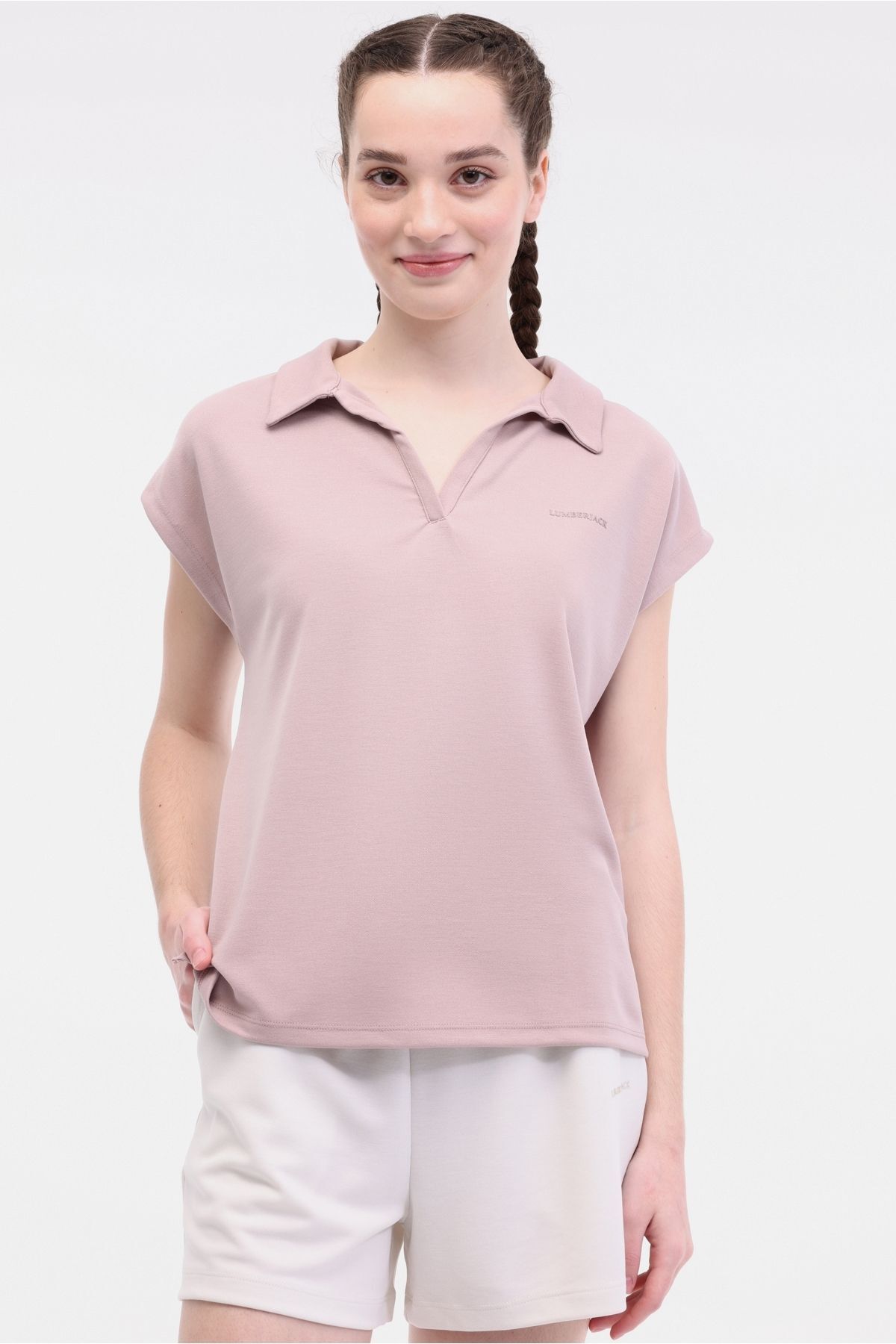 Lumberjack WL RAIN 11SS181 5FX Vizon Kadın Kısa Kol T-Shirt