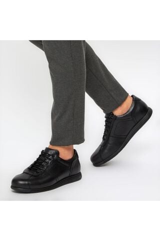 DOCKERS Siyah Deri Bağcıklı Comfort Ortopedi Erkek Ayakakkabı