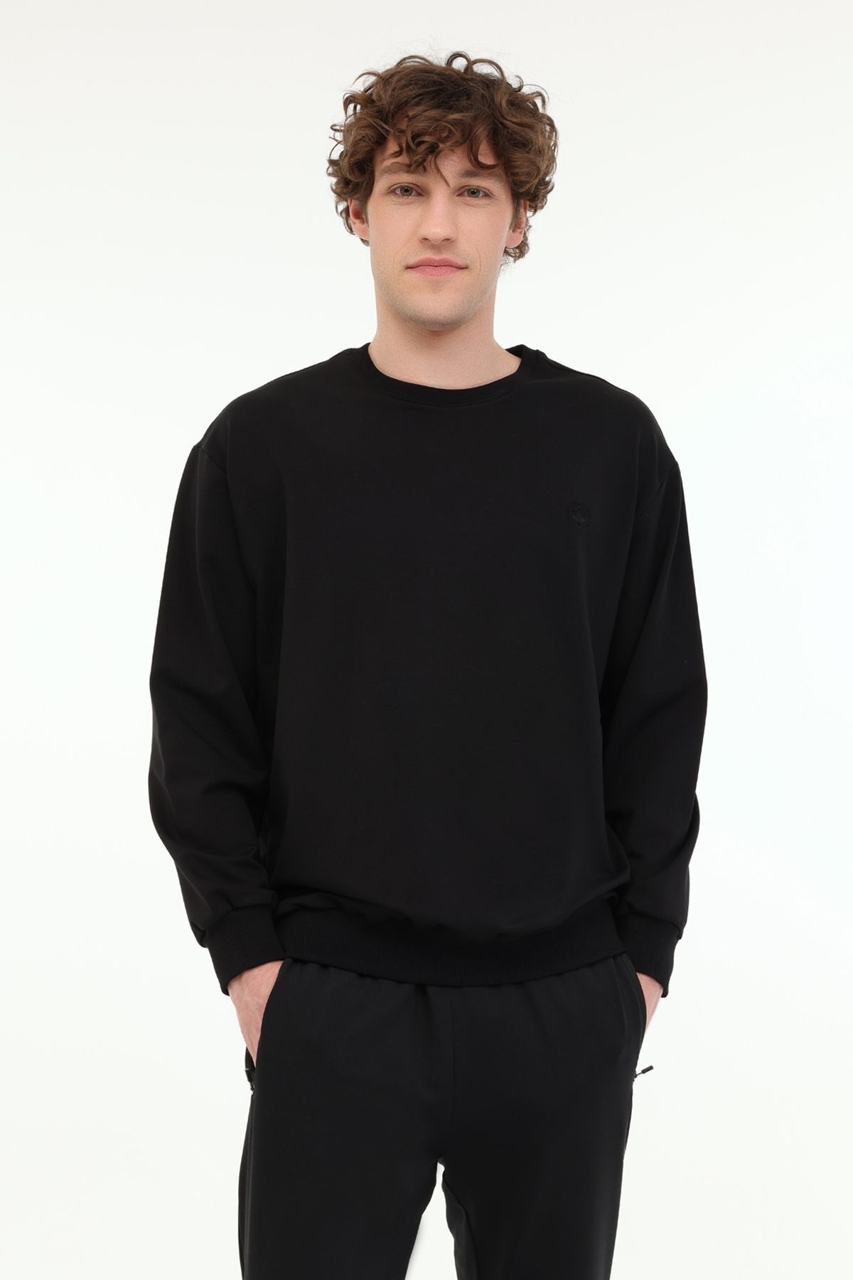 Lumberjack Mb Sn75 C Neck Sw 5fx Siyah Erkek Sweatshirt
