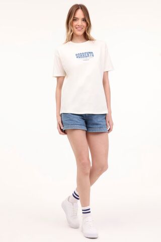 Lumberjack WL SORENTO 11SS179 4FX Ekru Kadın Kısa Kol T-Shirt