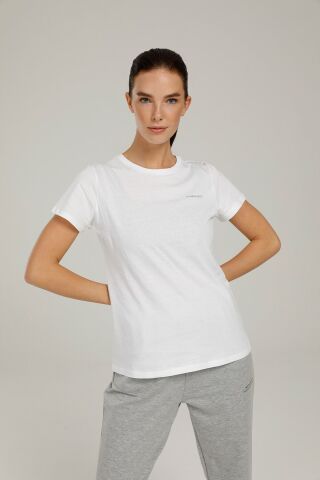 Lumberjack Ct122 Basıc C Neck T-shır Beyaz Kadın T-shirt CT122 BASIC C NECK T-SHIR