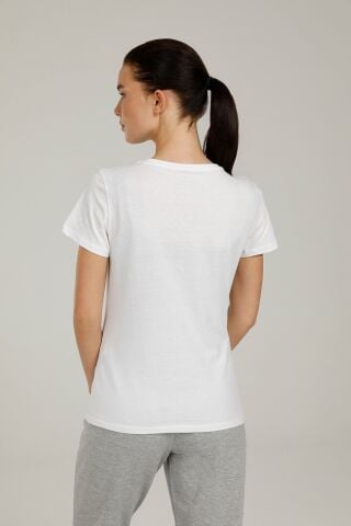 Lumberjack Ct122 Basıc C Neck T-shır Beyaz Kadın T-shirt CT122 BASIC C NECK T-SHIR