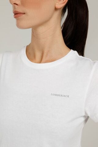 Lumberjack Ct122 Basıc C Neck T-shır Beyaz Kadın T-shirt CT122 BASIC C NECK T-SHIR
