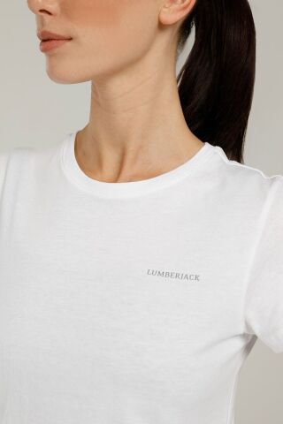 Lumberjack Ct122 Basıc C Neck T-shır Beyaz Kadın T-shirt CT122 BASIC C NECK T-SHIR