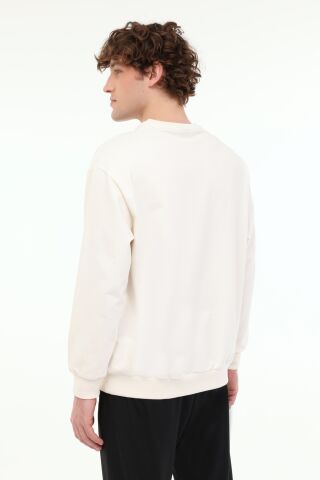 Lumberjack MB SN75 C NECK SW 5FX Ekru Erkek Sweatshirt