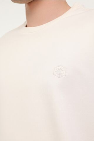 Lumberjack MB SN75 C NECK SW 5FX Ekru Erkek Sweatshirt