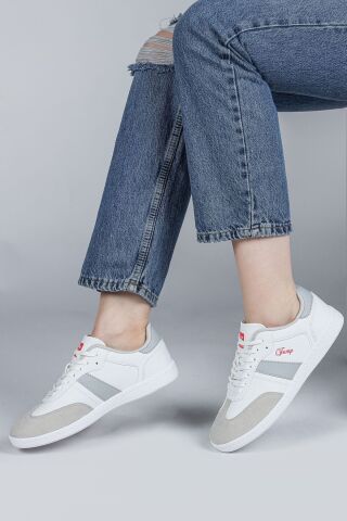 Jump 29967 Beyaz - Gri UNİSEX Sneaker Günlük Spor Ayakkabı