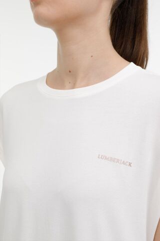 Lumberjack WL AMBER 11CK900 3PR Ekru Kadın Kısa Kol T-Shirt