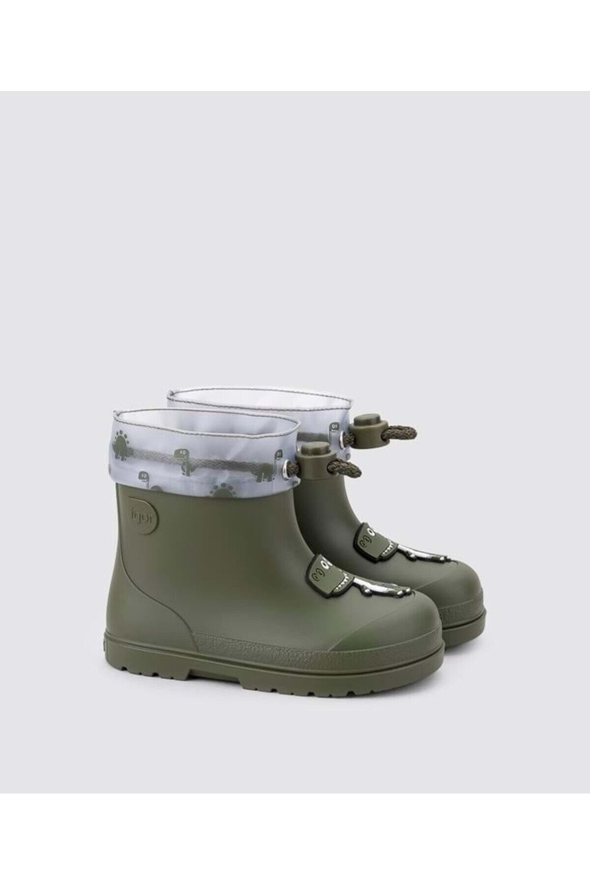 IGOR CC336-042 Mendi Dino Borrego Khaki İçi Kürklü Erkek Çoçuk Yağmur Çizmesi