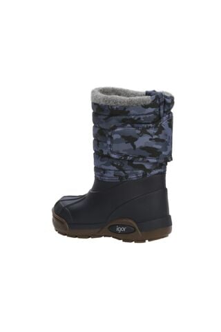 IGOR W10210 Topo Ski Camo Çocuk Kürklü Lacivert Kar Botu
