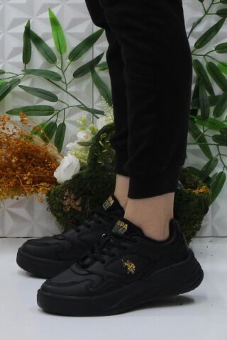 U.S. Polo Assn. U.S. Polo Assn. Martha Siyah Altın Rahat Orijinal Ürün Kadın Spor Ayakkabı