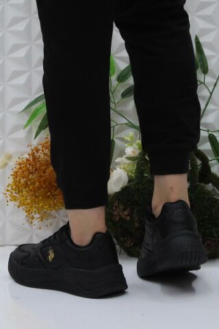 U.S. Polo Assn. U.S. Polo Assn. Martha Siyah Altın Rahat Orijinal Ürün Kadın Spor Ayakkabı