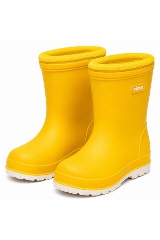 Vicco Mellow Kürklü Pvc Su Çizmesi Yağmur Botu Ortopedik Çocuk Bot SARI