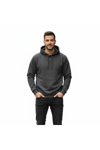 Lumberjack SN73 Erkek Gri Kapüşonlu Sweatshirt