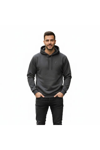 Lumberjack SN73 Erkek Gri Kapüşonlu Sweatshirt
