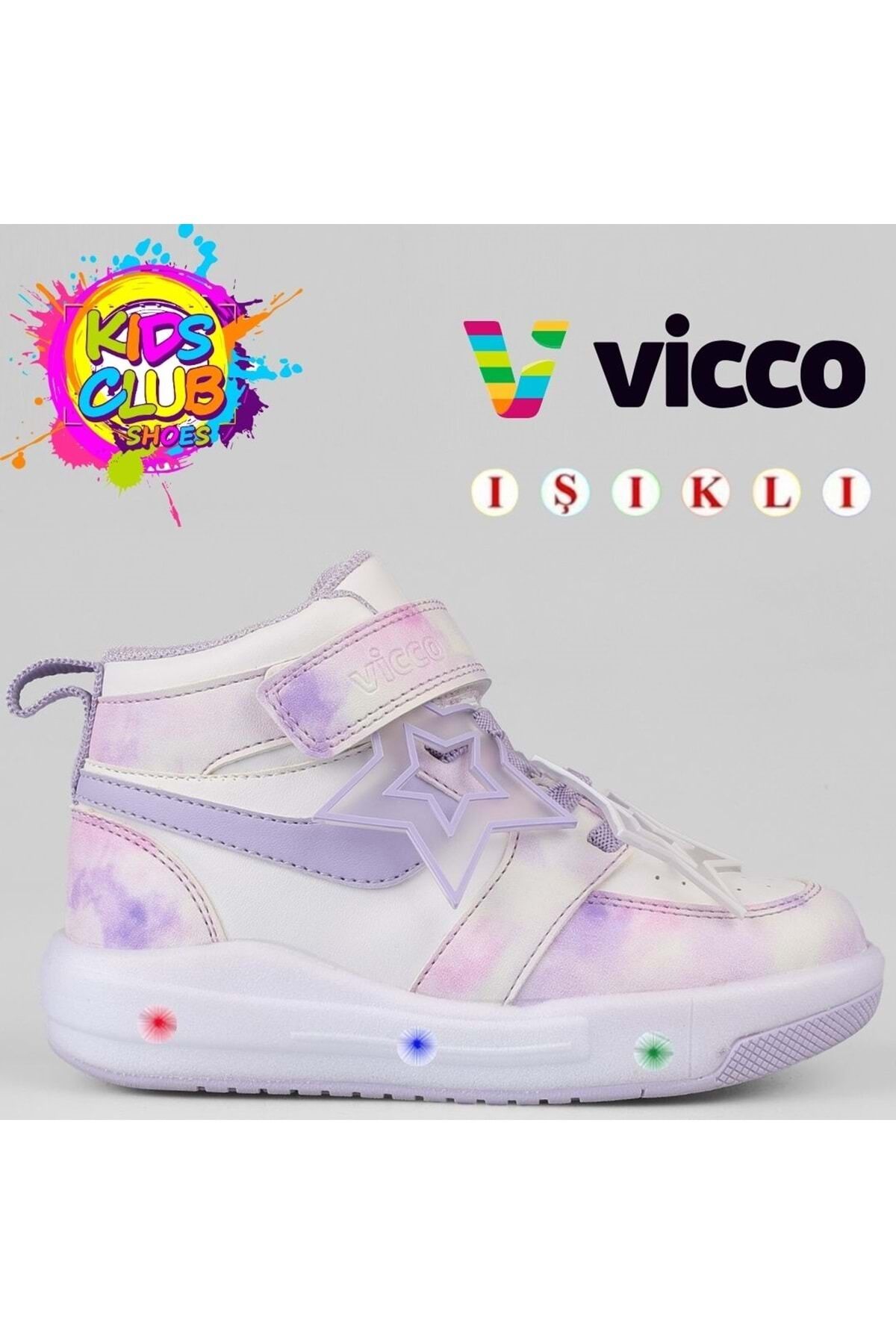 Vicco Yenni Phylon Kauçuk Taban Ortopedik Işıklı Çocuk Bot LİLA