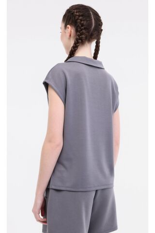 Lumberjack WL RAIN 11SS181 5FX Antrasit Kadın Kısa Kol T-Shirt