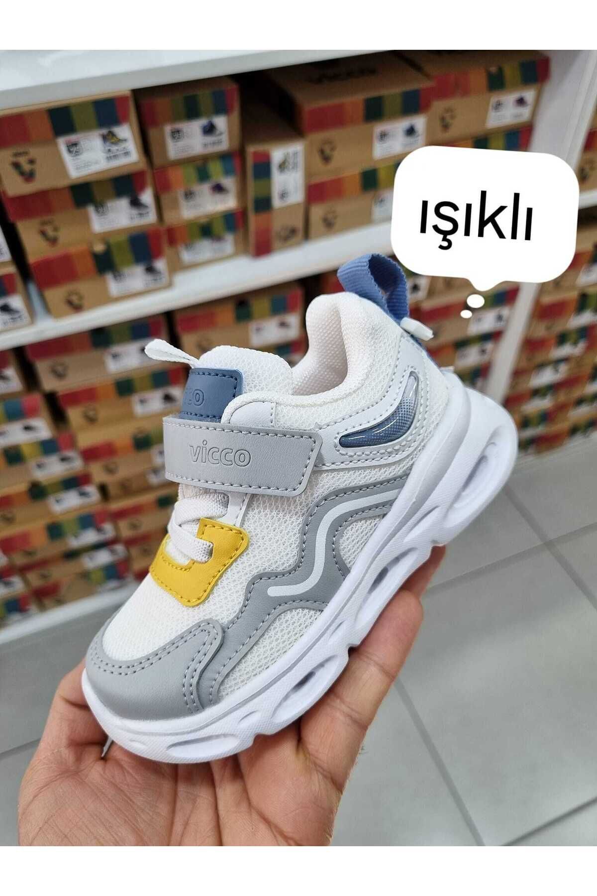 Vicco VİCCO RONY BEYAZ UNİSEX IŞIKLI HAFİF SPOR AYAKKABI