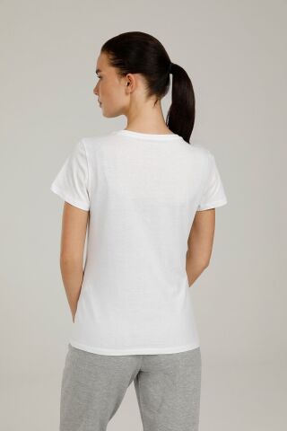 Lumberjack Ct122 Basıc C Neck T-shır Beyaz Kadın T-shirt CT122 BASIC C NECK T-SHIR