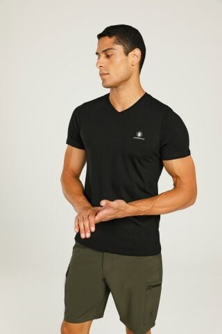Shift Co 2m Ct106 Basıc V Neck T-shırt Siyah
