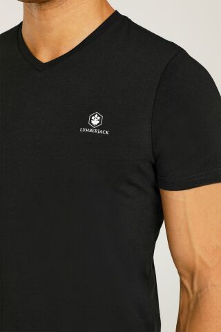 Shift Co 2m Ct106 Basıc V Neck T-shırt Siyah