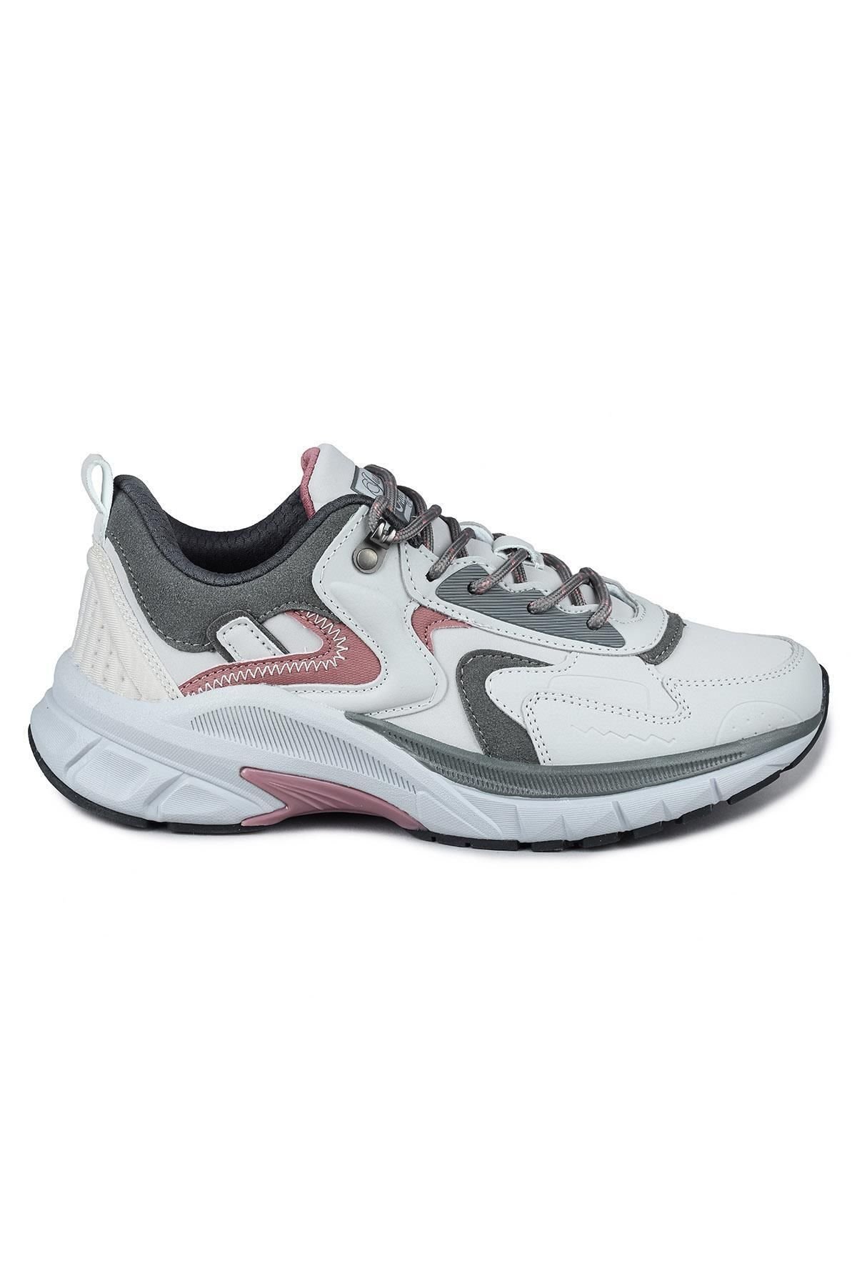 Jump 30866 Gri - Bordo Kadın Sneaker Günlük Spor Ayakkabı