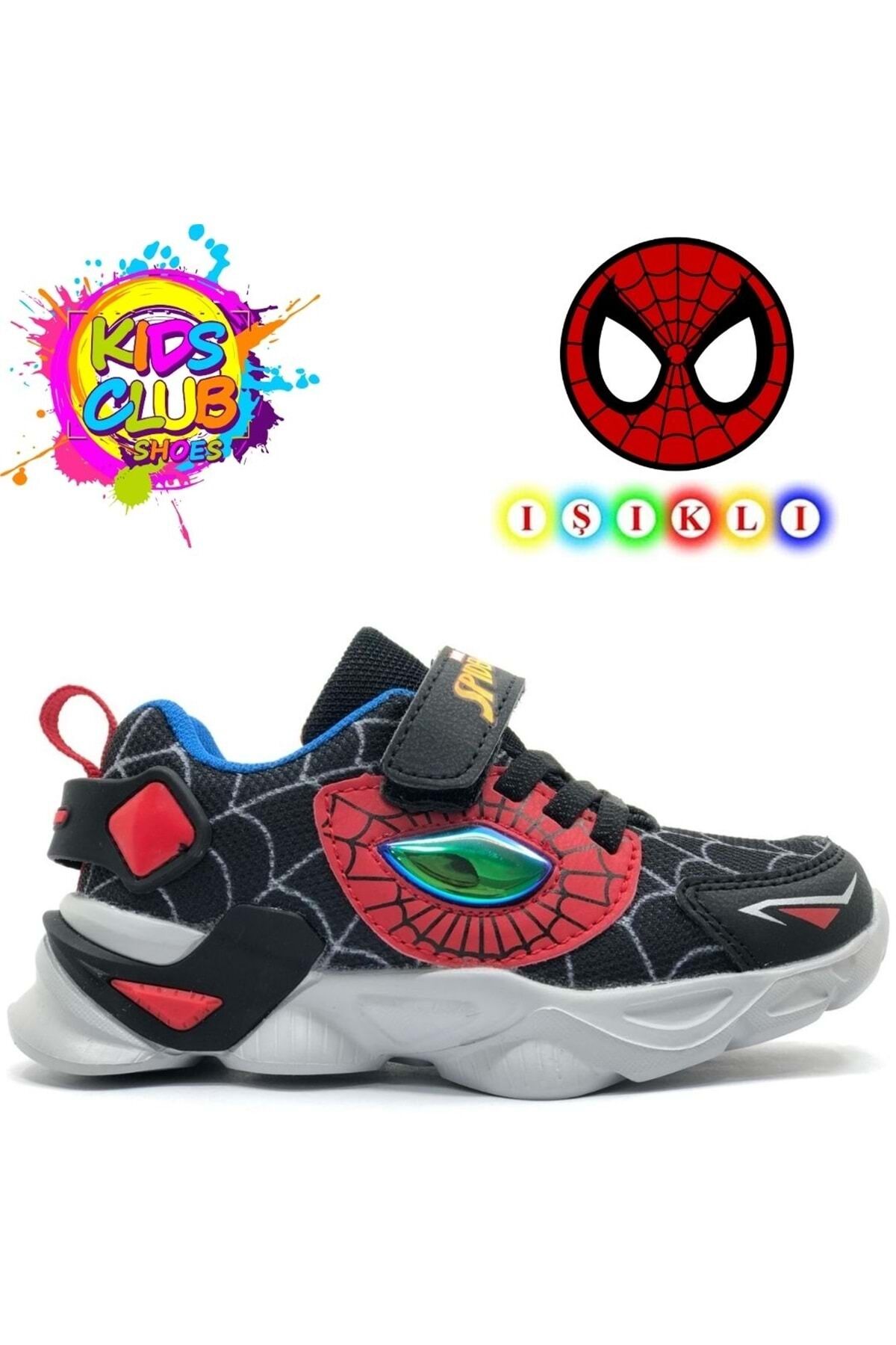 Spiderman Ilgon Ortopedik Işıklı Erkek Çocuk Spor Ayakkabı SİYAH