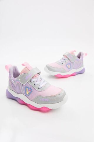 Vicco Heart 346.F25Y.215 Anatomik Taban Kız Çocuk Işıklı Spor Ayakkabı Lila