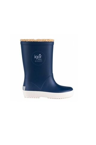 IGOR W10207 Splash Nautico Çocuk Kürklü Mavi Yağmur Çizmesi