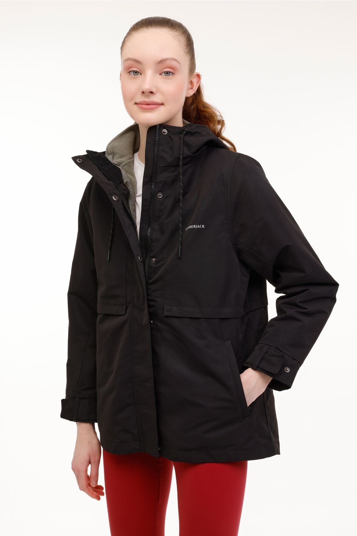 Lumberjack WL ZOE 2URB4 4PR Siyah Kadın Kısa Kaban