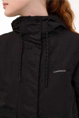 Lumberjack WL ZOE 2URB4 4PR Siyah Kadın Kısa Kaban