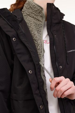 Lumberjack WL ZOE 2URB4 4PR Siyah Kadın Kısa Kaban